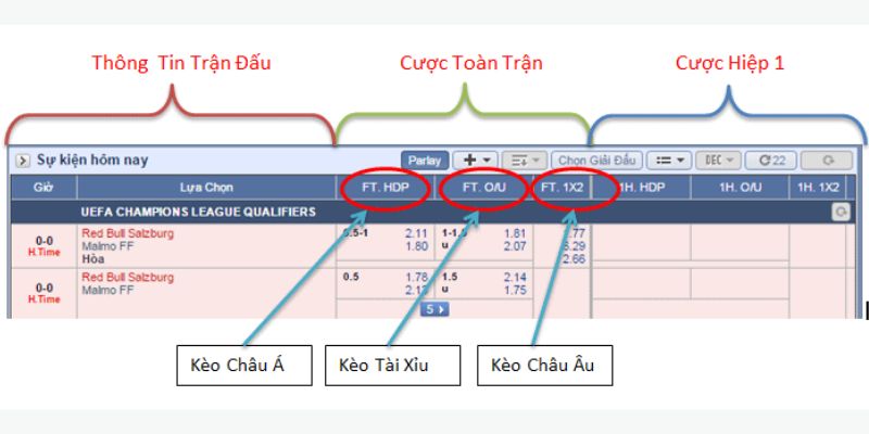 Đọc - hiểu kèo châu Âu chi tiết cho newbie